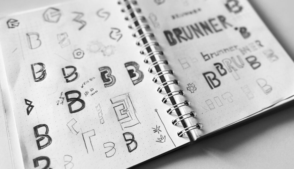 Logo & Brand Identity für Brunner 2 brunner skizzen