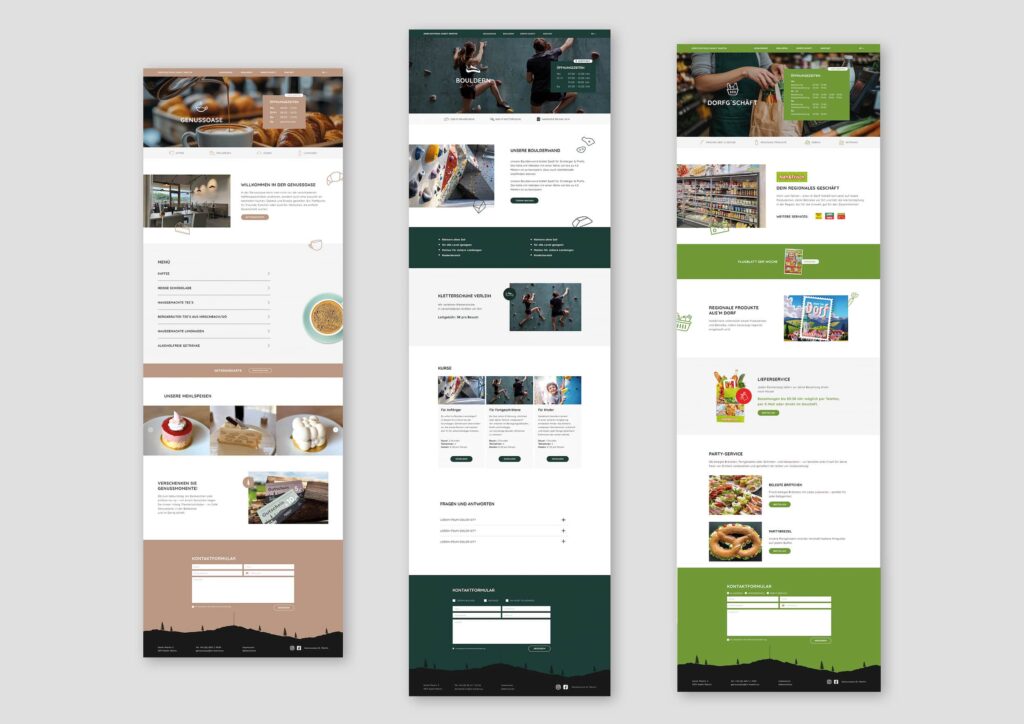 Website für das Dorfzentrum Sankt Martin 2 showcase mockup