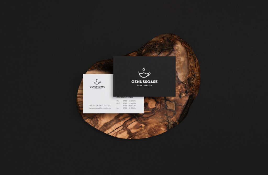 Logo & Brand Identity für die Genussoase 1 visitenkarte